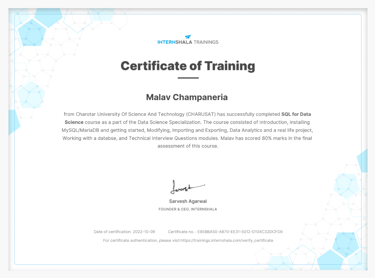 certificate